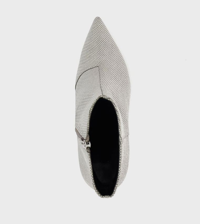 OONAZ Textured Heeled Ankle Boots