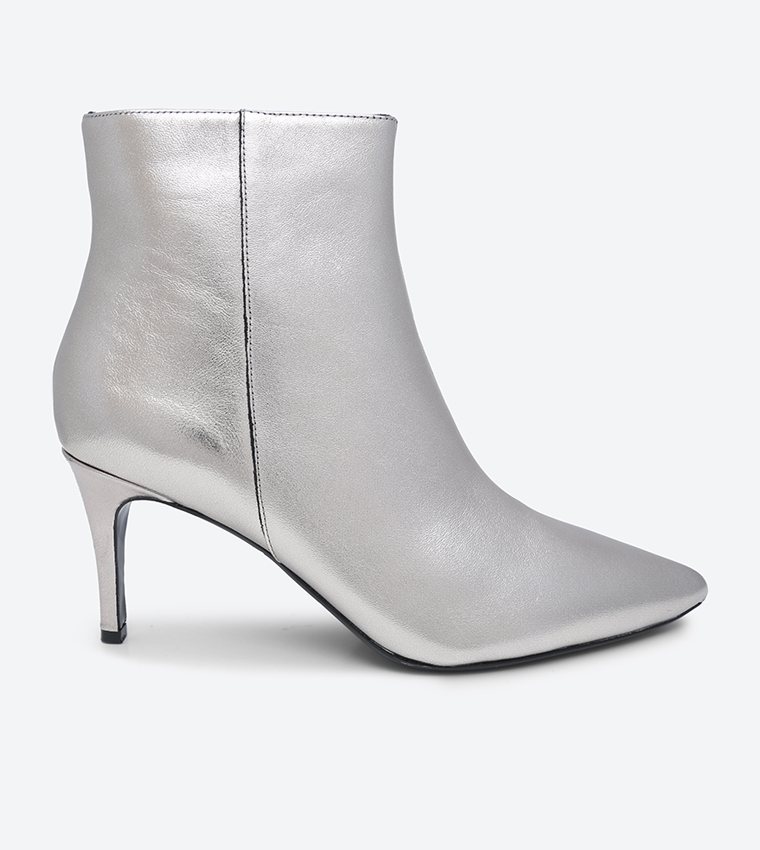 Buy Dune London Pointed Toe Side Zip Ankle Boots Pewter In Pewter 6thStreet Bahrain