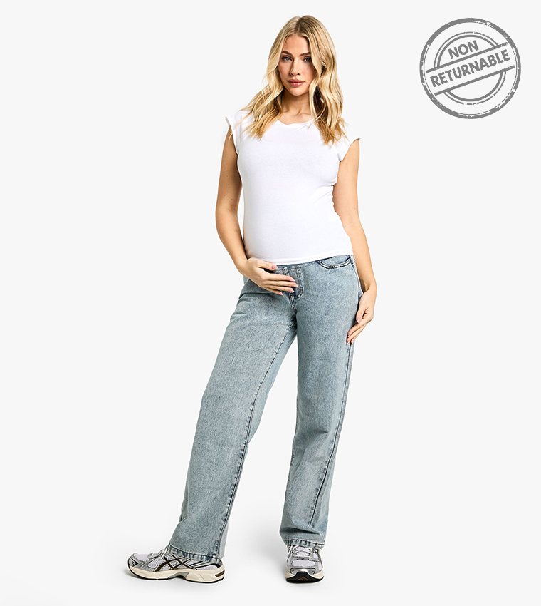 Maternity Over The Bump Boyfriend Jeans - Non Returnable