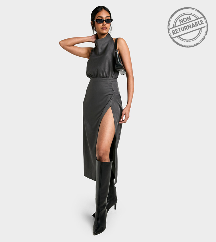 High Cowl Tailored Midaxi Dress - Non Returnable