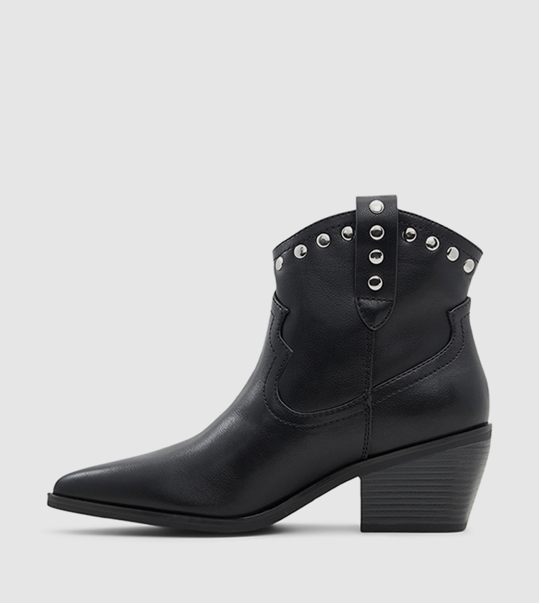 Side Zip Low Block Heel Boots