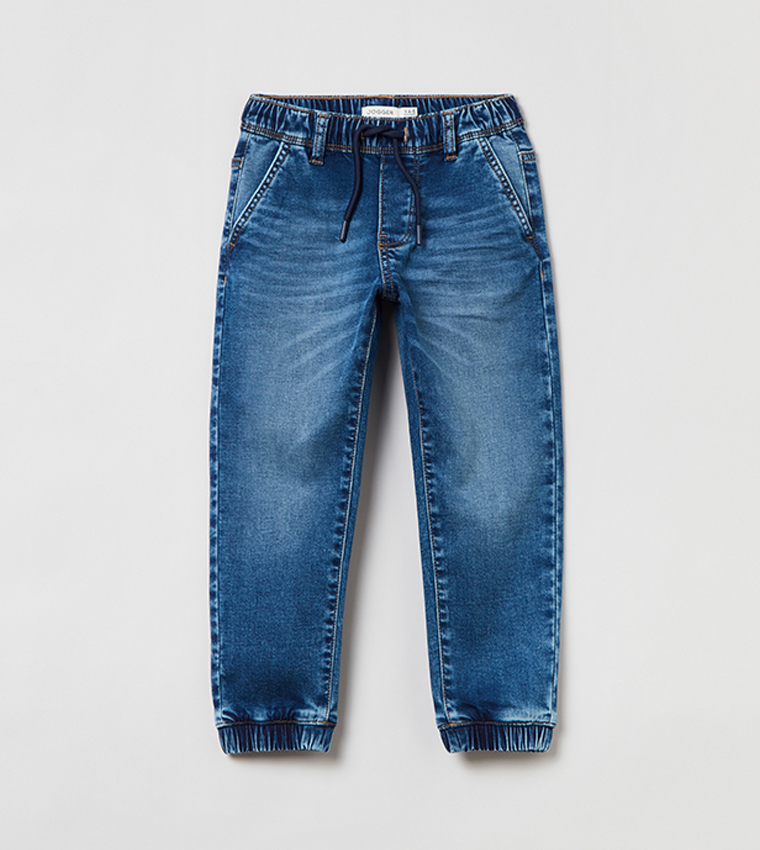 Buy Finelook Ripped Jogger Jeans In Blue