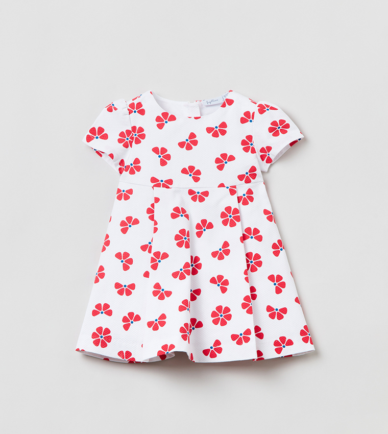 Printed Fit and Flare Dress