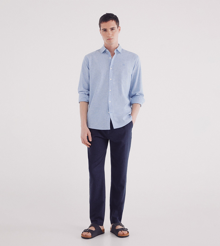 Solid Long Sleeves Linen Shirt