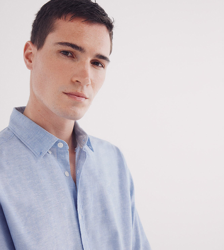 Solid Long Sleeves Linen Shirt