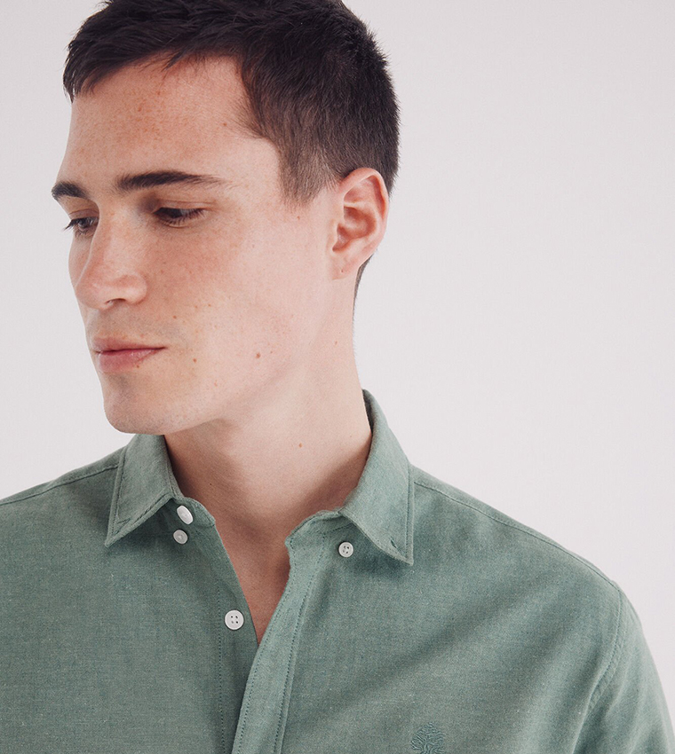 Solid Long Sleeves Linen Shirt