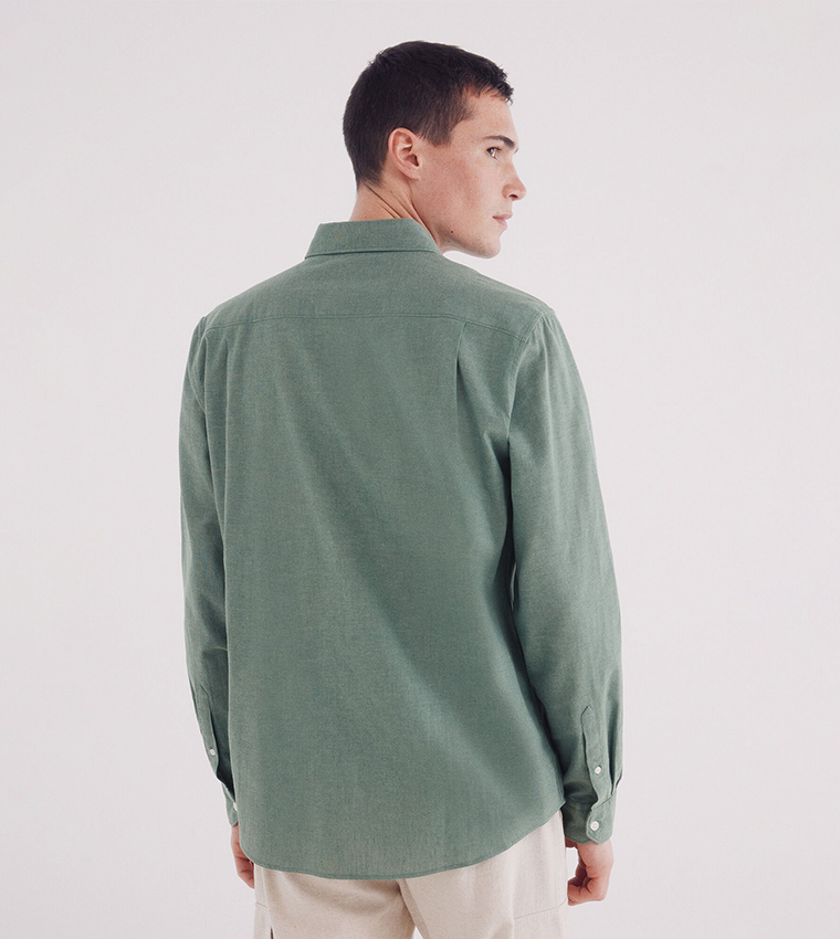 Solid Long Sleeves Linen Shirt
