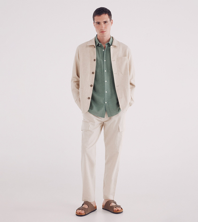 Solid Long Sleeves Linen Shirt
