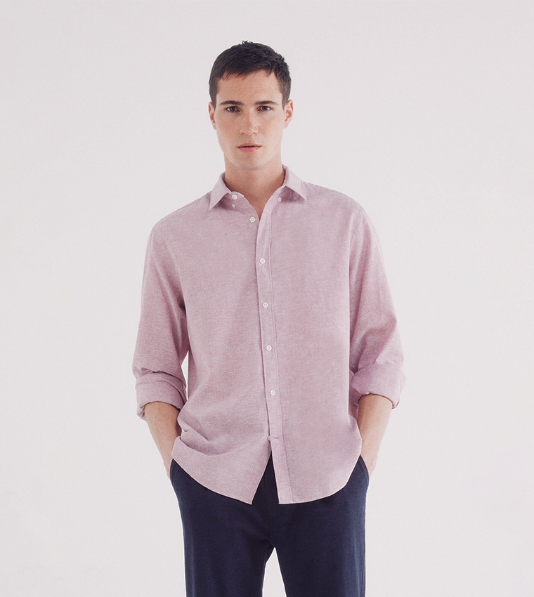 Solid Long Sleeves Linen Shirt