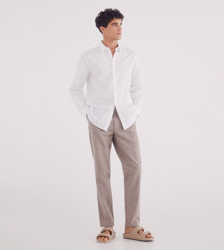 Solid Long Sleeves Linen Shirt
