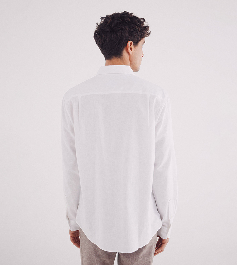 Solid Long Sleeves Linen Shirt