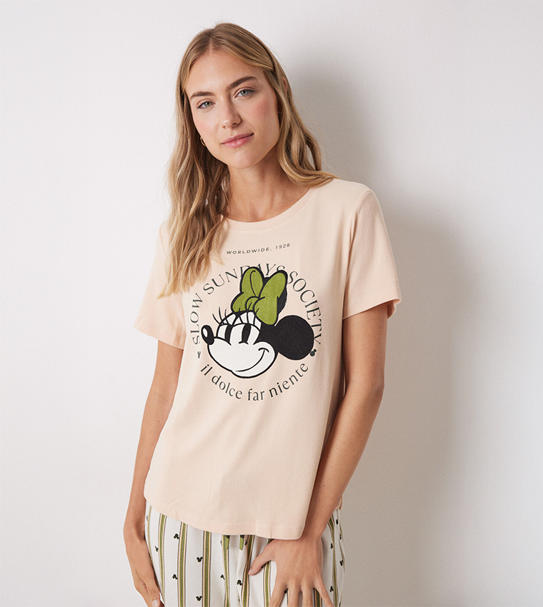 Mickey Mouse Printed Short Sleeves Pyjama Set