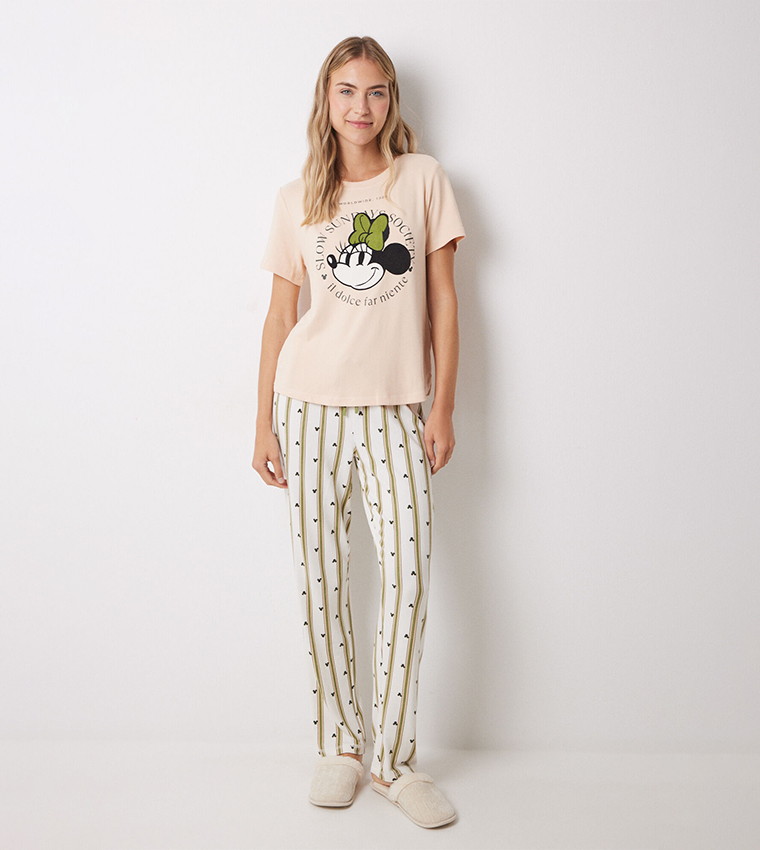 Mickey Mouse Printed Short Sleeves Pyjama Set