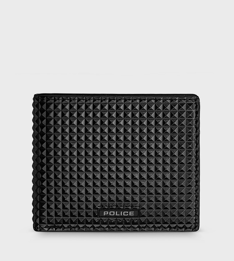 Buy POLICE PYRAMID Textured Leather Bi Fold Wallet In Black | 6thStreet UAE