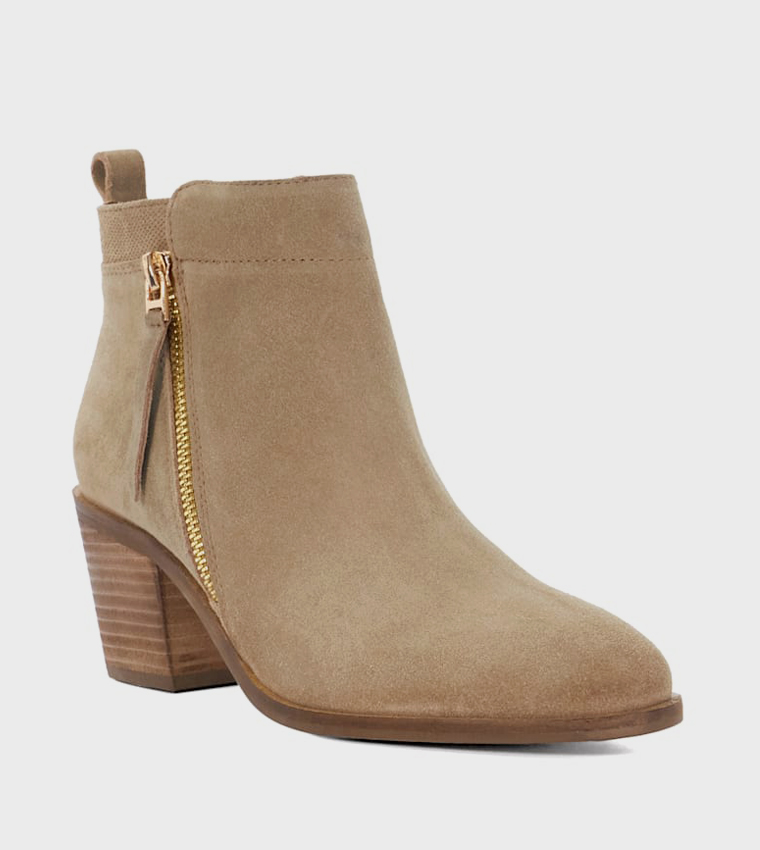 PAICING Zippered Block Heel Chelsea Boots