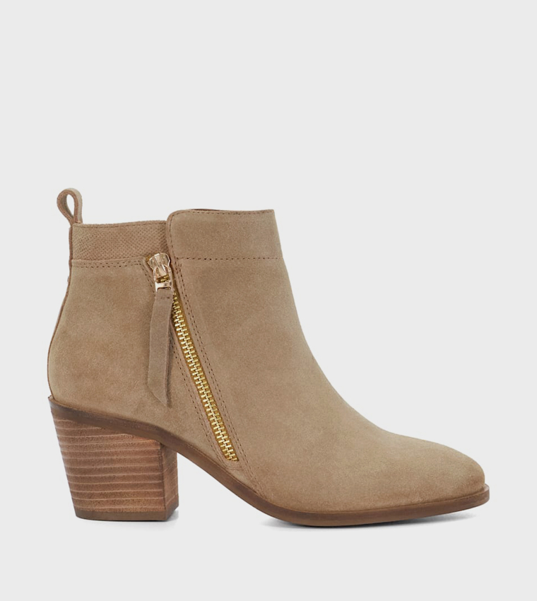 PAICING Zippered Block Heel Chelsea Boots