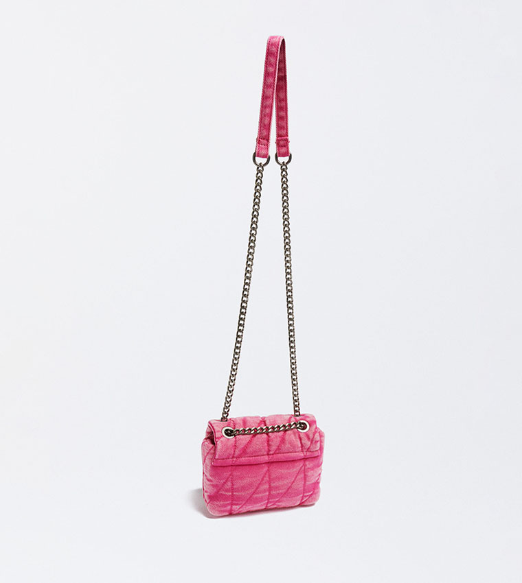 Buy Parfois Quilted Denim Crossbody Bag In Pink | 6thStreet UAE