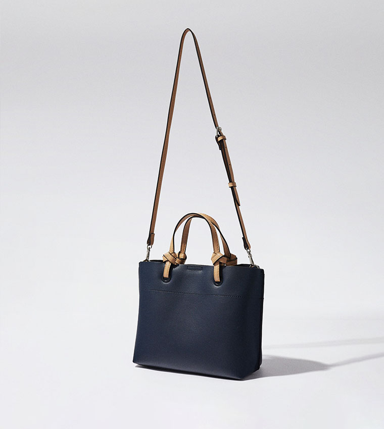Buy Parfois Zippered Tote Bag With Coin Purse In Navy | 6thStreet UAE