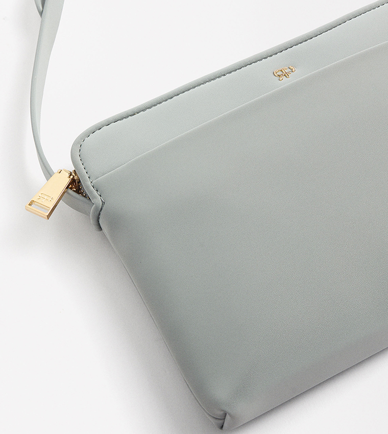Textured Zip Closure Crossbody Bag
