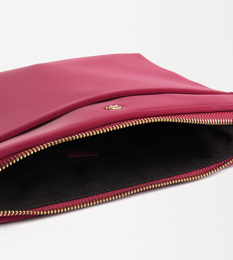 Textured Zip Closure Crossbody Bag