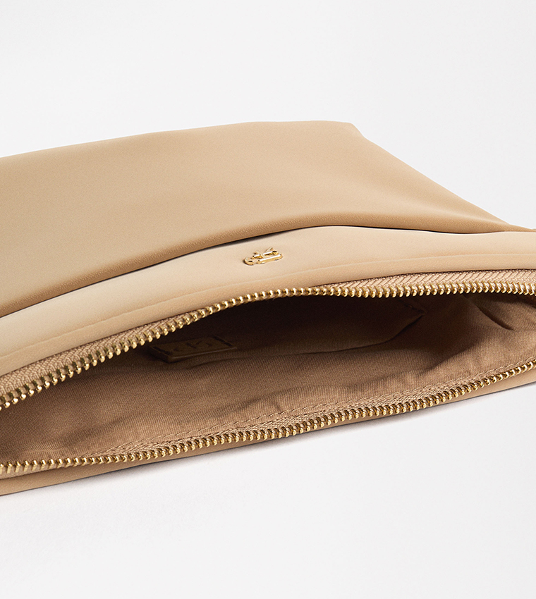 Textured Zip Closure Crossbody Bag