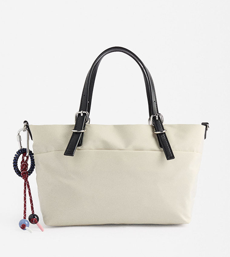 Buy Parfois Solid Nylon Tote Bag In Off White 6thStreet UAE