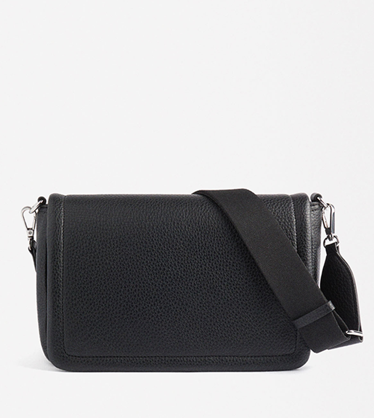 Textured Flap Crossbody Bag