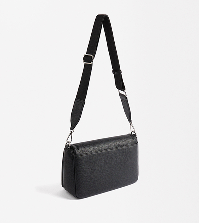 Textured Flap Crossbody Bag