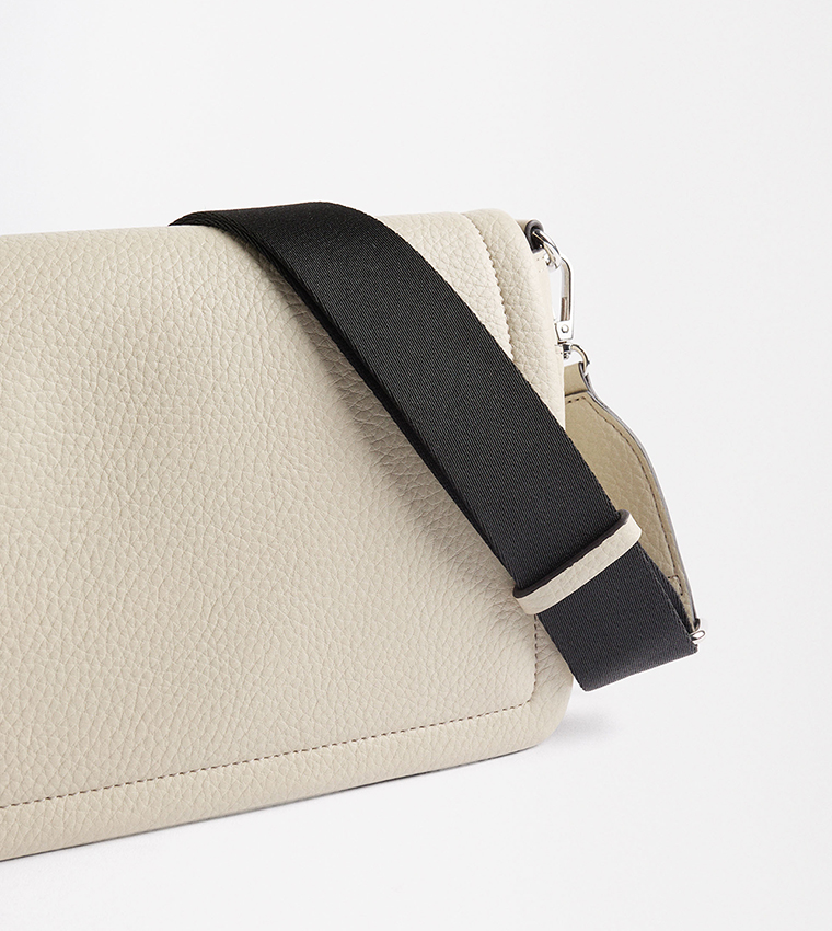 Textured Flap Crossbody Bag