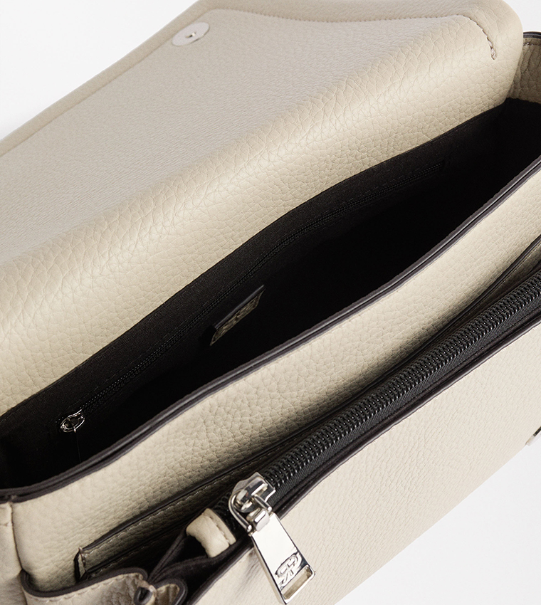 Textured Flap Crossbody Bag
