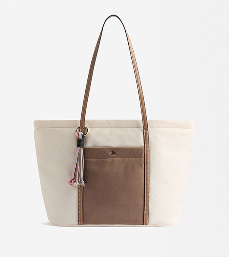 Color Block Tote Bag