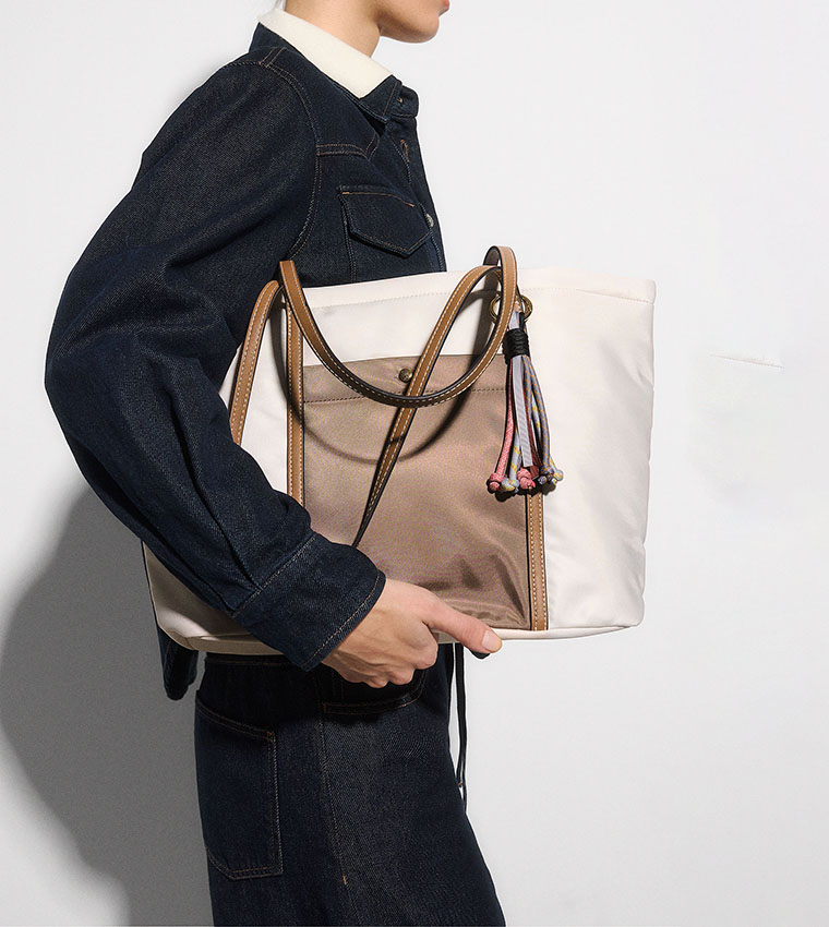Color Block Tote Bag