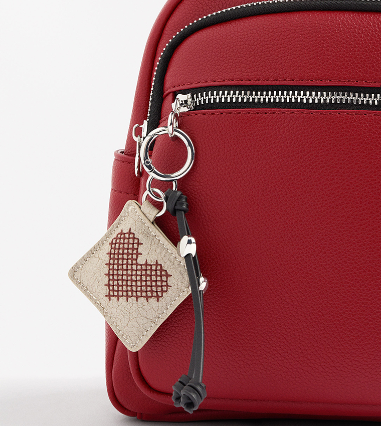 Textured Zip Closure Backpack