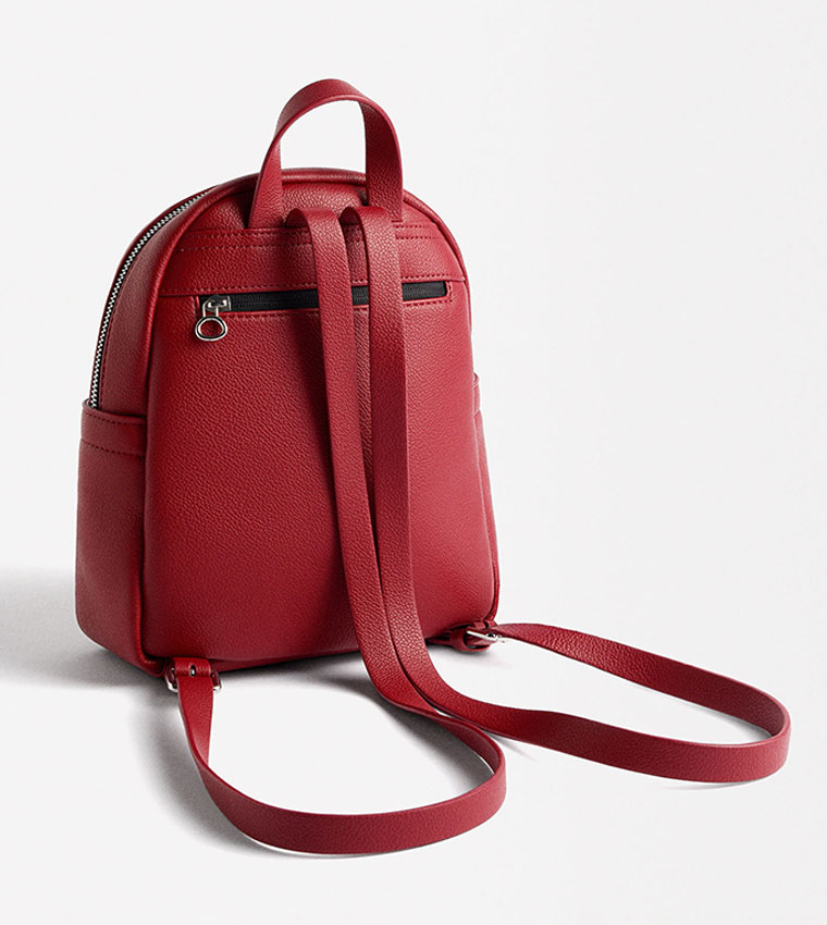 Textured Zip Closure Backpack