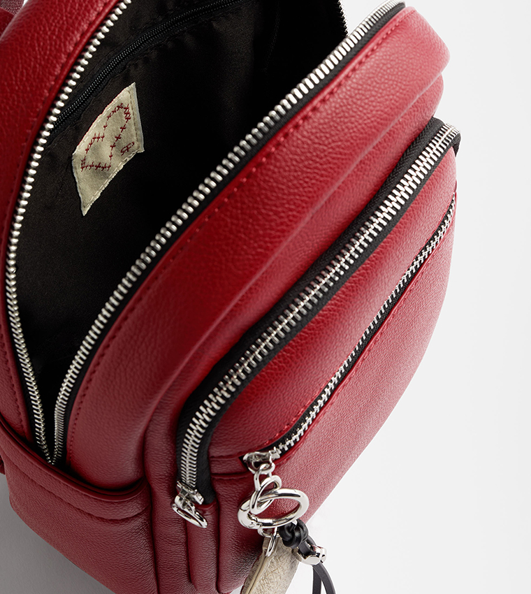 Textured Zip Closure Backpack