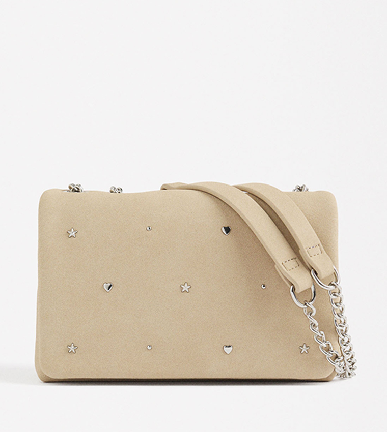 Embellished Flap Shoulder Bag