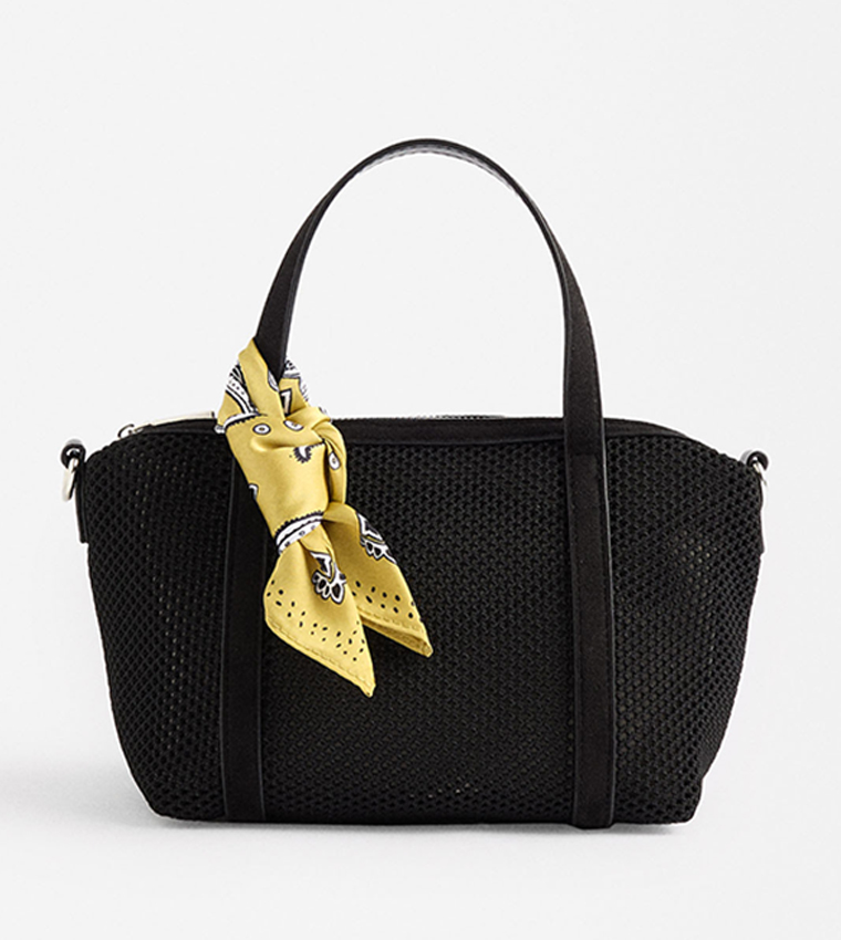 Scarf Zip Closure Mini Tote Bag