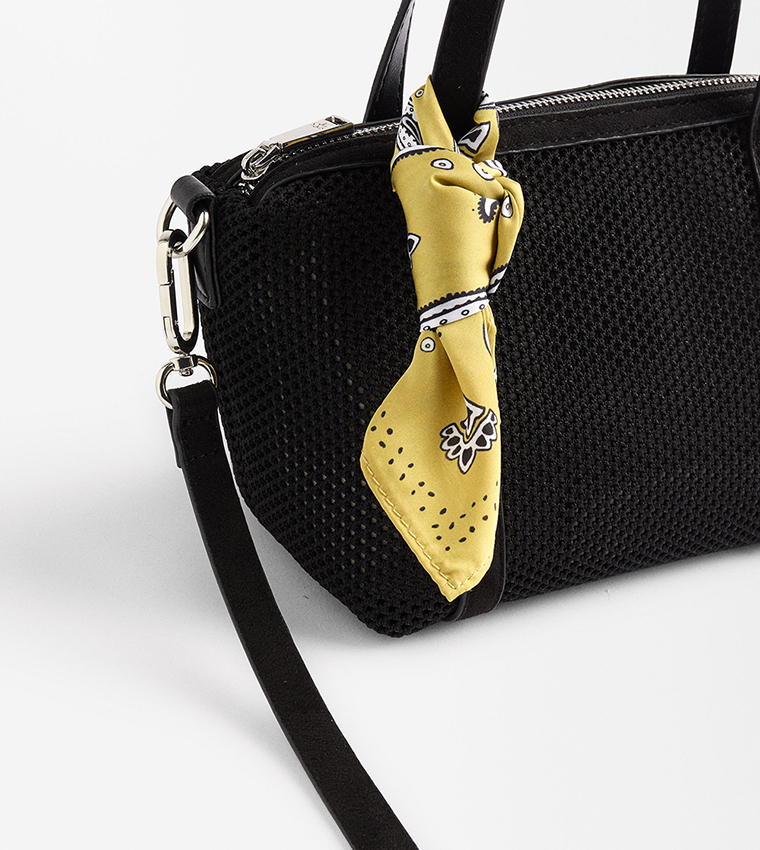 Scarf Zip Closure Mini Tote Bag