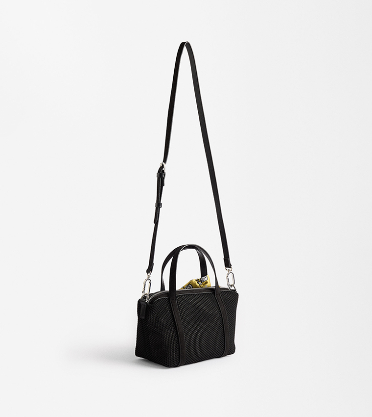 Scarf Zip Closure Mini Tote Bag