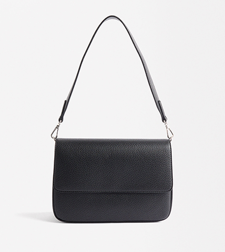 Textured Flap Shoulder Bag