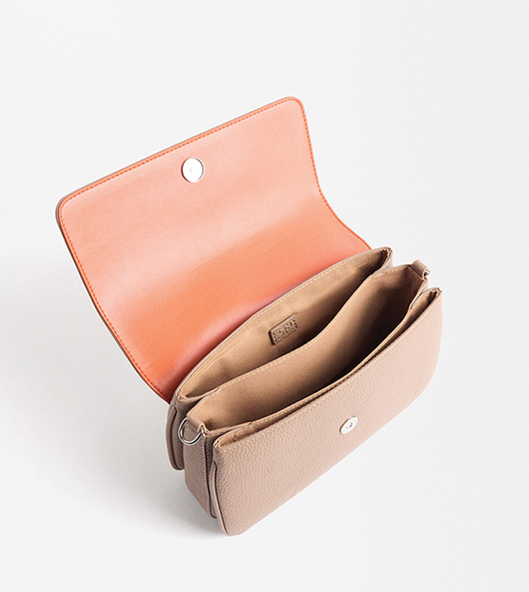 Textured Flap Shoulder Bag