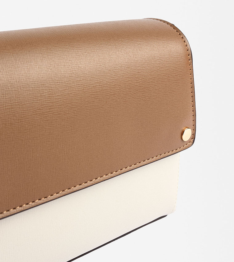 Color Block Flap Crossbody Bag