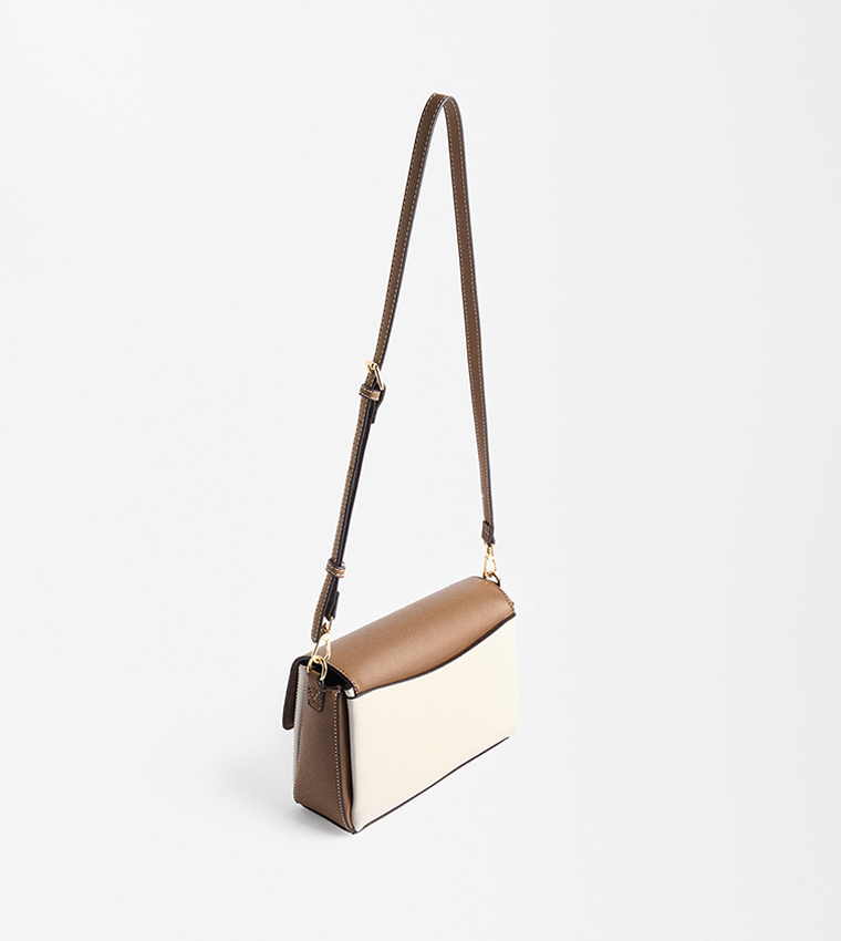 Color Block Flap Crossbody Bag