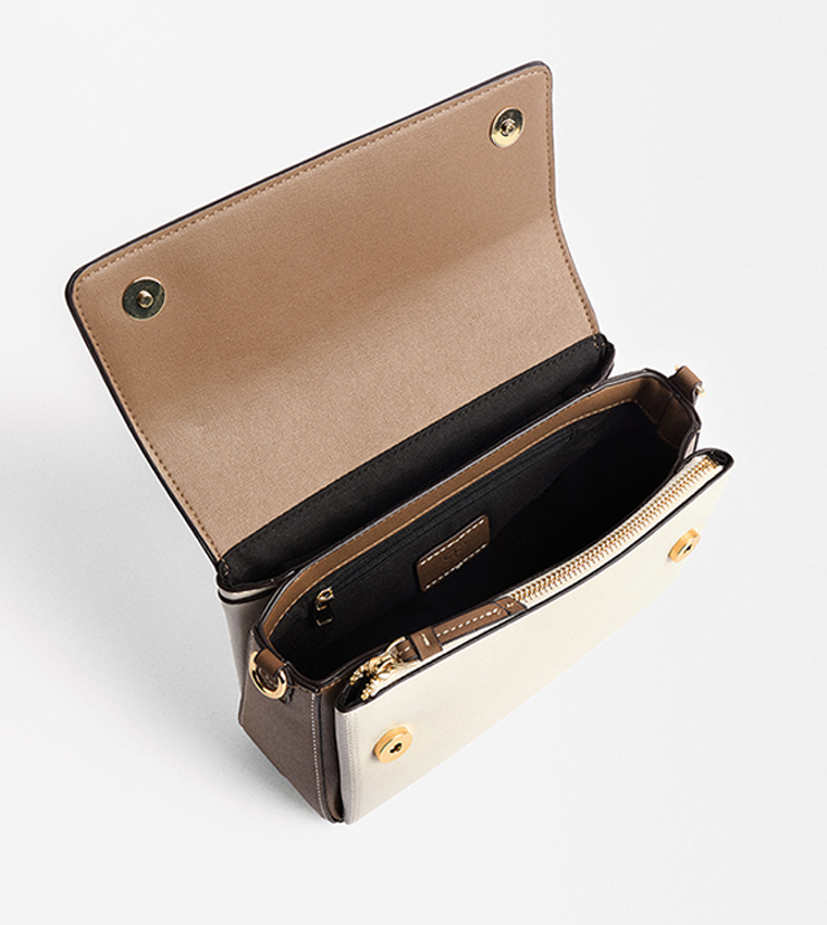 Color Block Flap Crossbody Bag