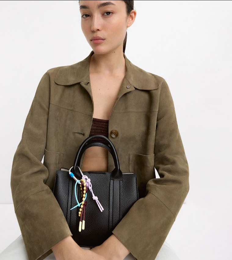 Textured Satchel Bag