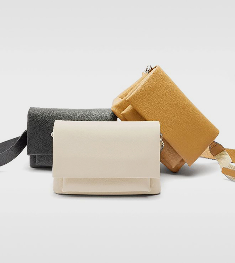 Textured Flap Crossbody Bag