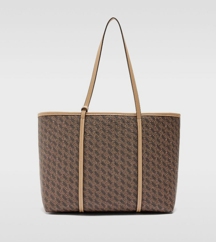 Patterned Tote Bag with Pouch