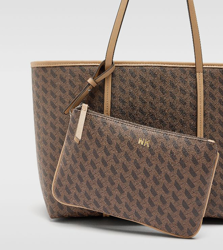 Patterned Tote Bag with Pouch