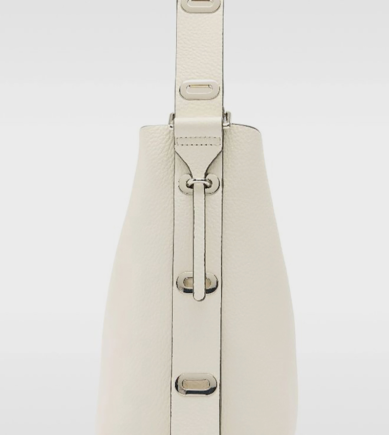 Textured Shoulder Bag with Pouch