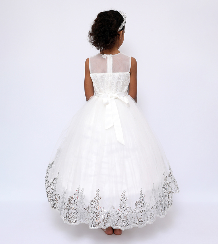 Embroidered Sleeveless Party Dress